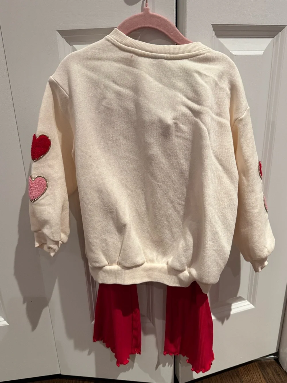 Toddler Girl’s Heart Sweatshirt Red Ribbed Leggings Set Old Navy Valentines 4T